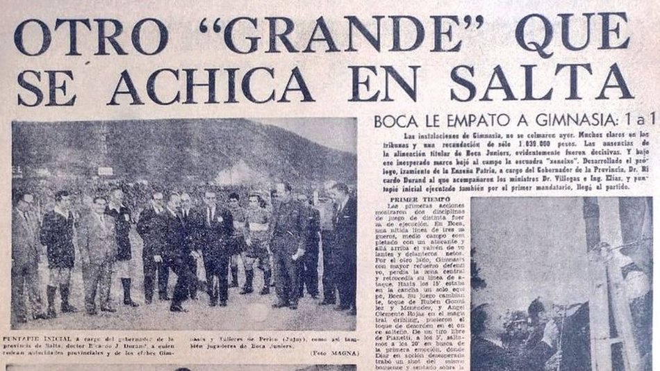 Gimnasia y Tiro recordó el primer partido ante Boca con una página de El Tribuno