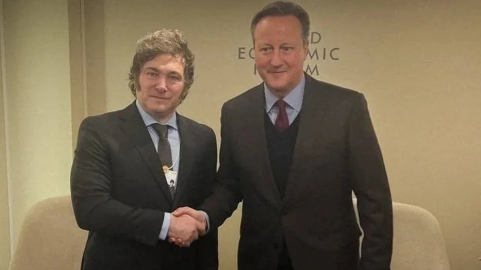 Foro de Davos: Javier Milei se reunió con el canciller británico David Cameron