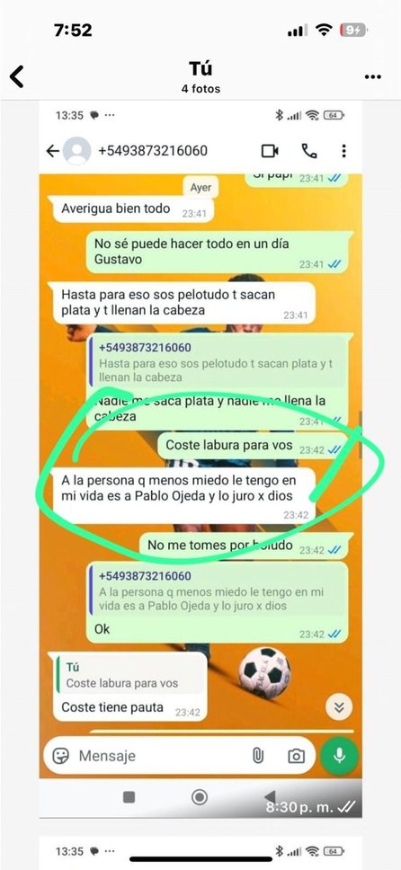 "No fue una patoteada, fue un mano a mano, como hombres" dijo Ojeda