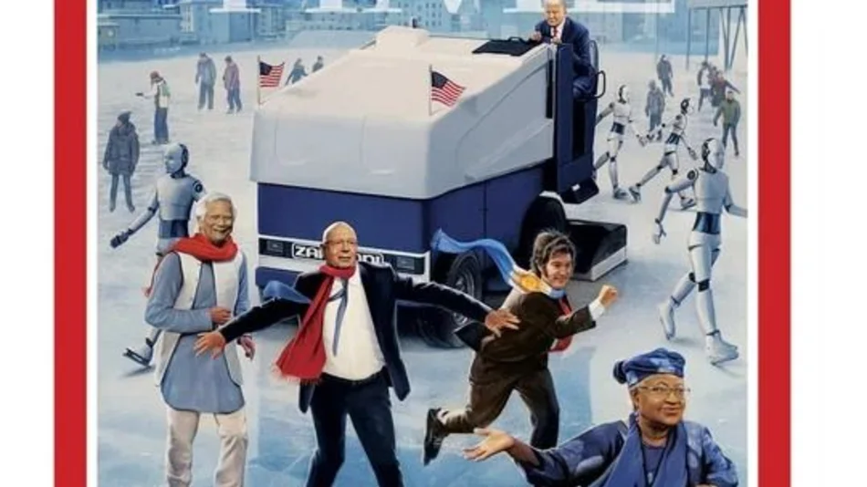 Javier Milei está en la portada de la edición especial de la revista Time dedicada al Foro de Davos