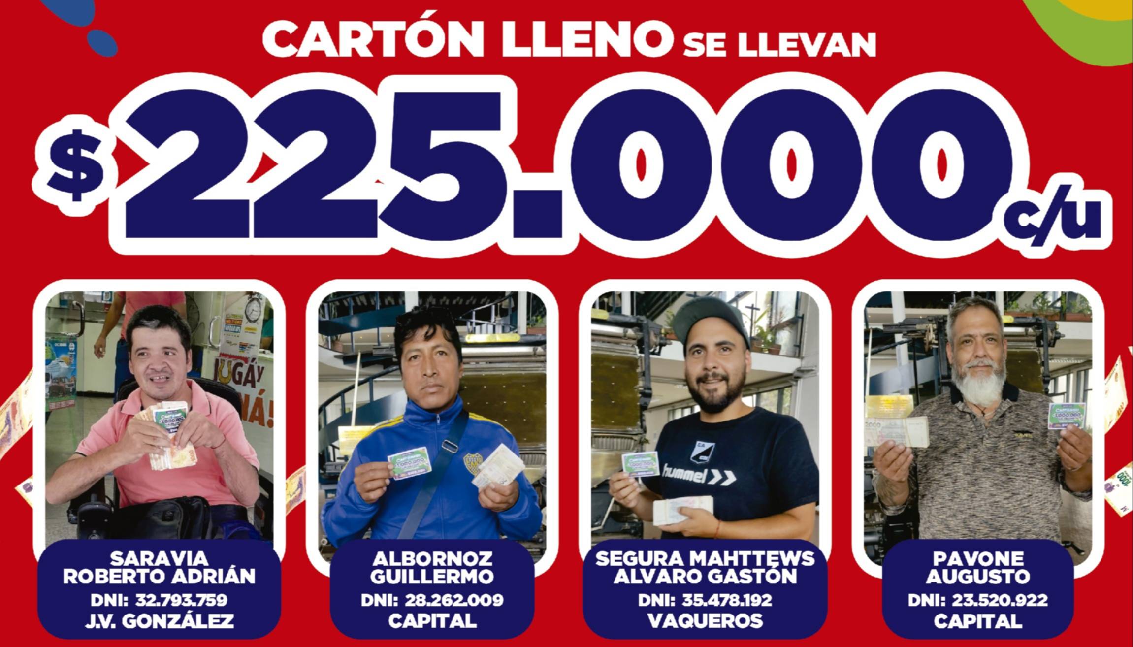Cartonazo: ganadores de la semana 