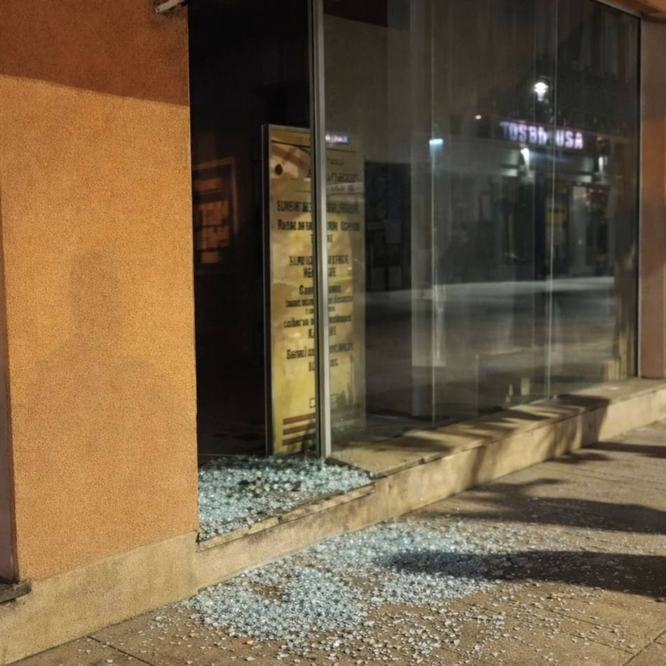 Un vidrio roto, una huida breve y un arresto en el centro durante la madrugada