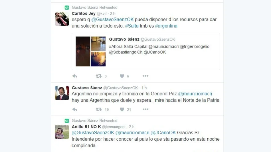 En medio de la tormenta, Sáenz apeló a Macri