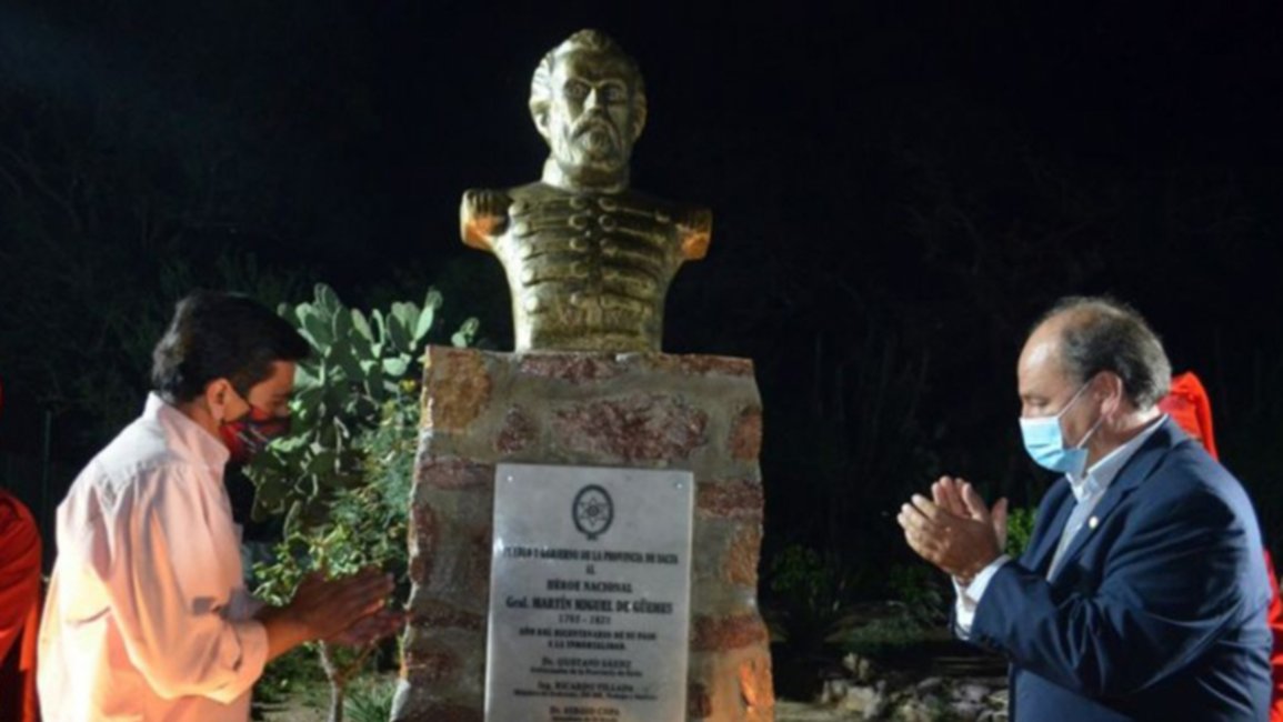 Homenaje a Güemes: Un busto en la  finca donde el  héroe vivió su  infancia