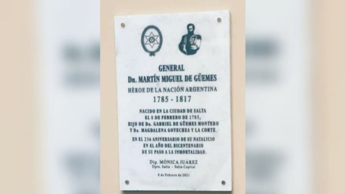Insólita respuesta de una diputada tras el error en una placa en honor a Güemes 
