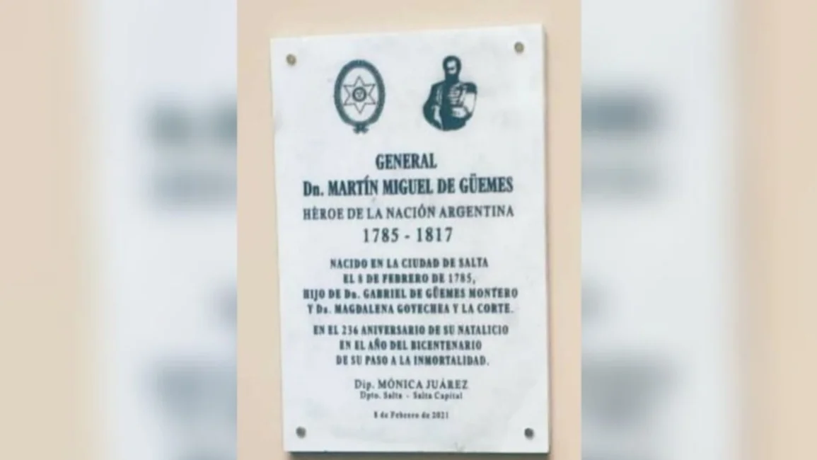 Insólita respuesta de una diputada tras el error en una placa en honor a Güemes 