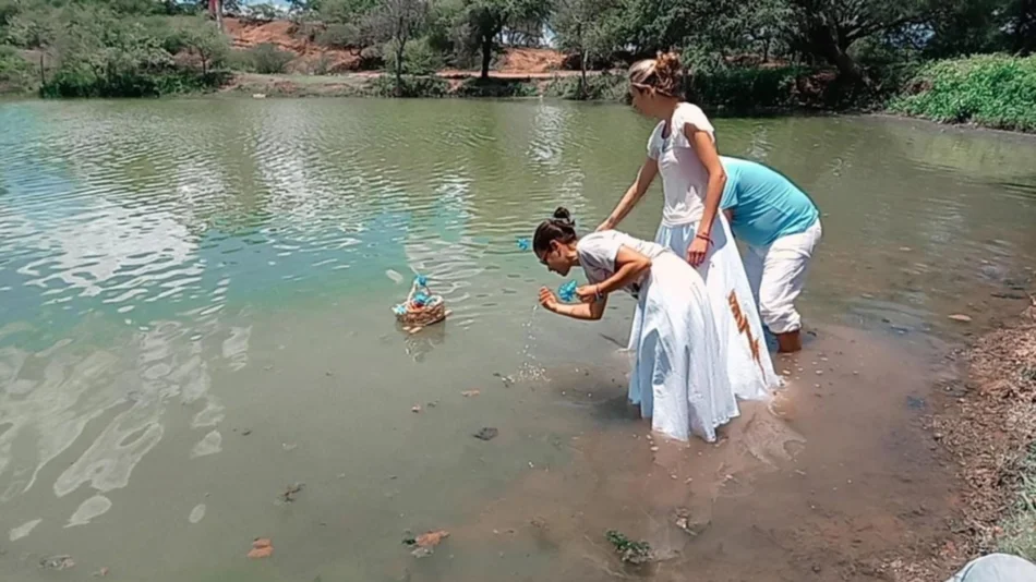 VIDEO Celebraron un ritual umbanda en el dique Puerta de Díaz, para agradecer, pedir salud y prosperidad
