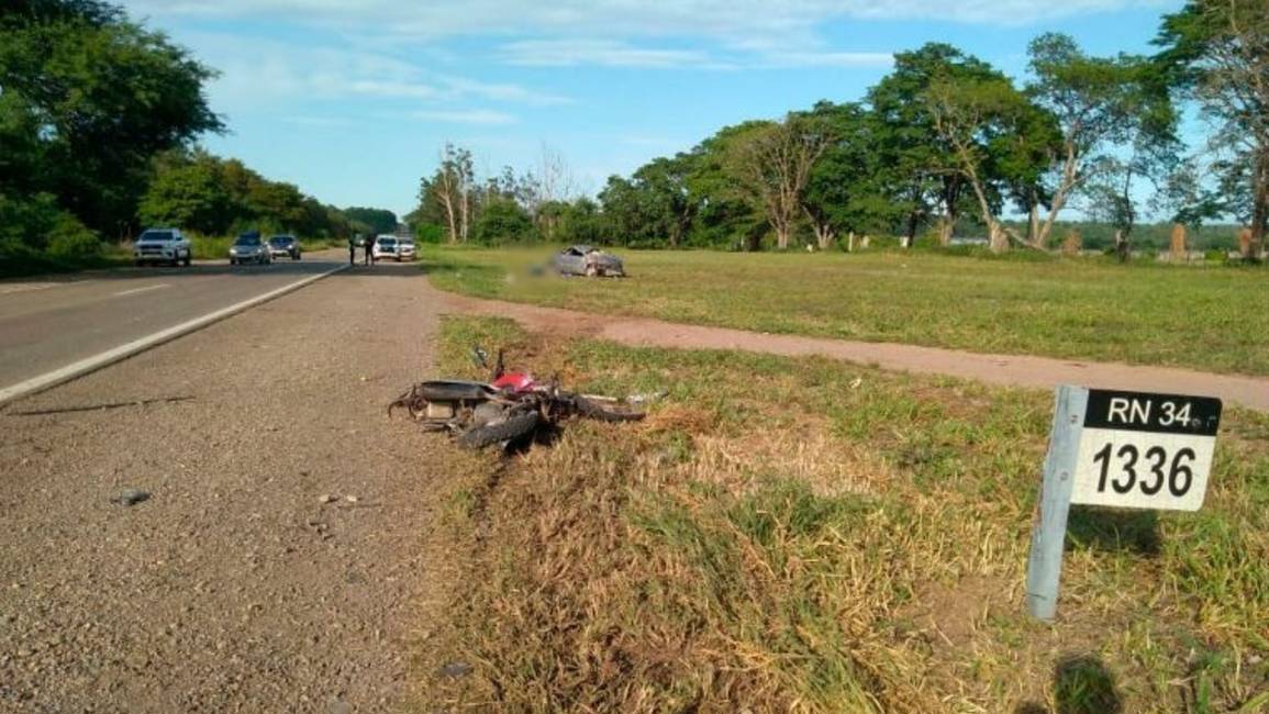 Pichanal: Víctima fatal tras el choque de una moto  con un auto
