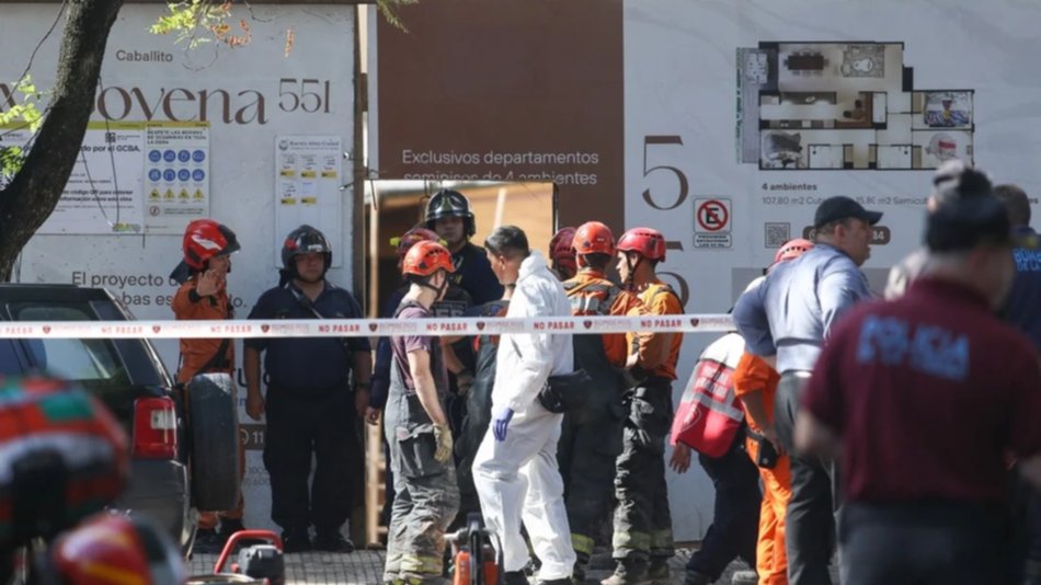 Derrumbe en una obra en Caballito: hay dos muertos