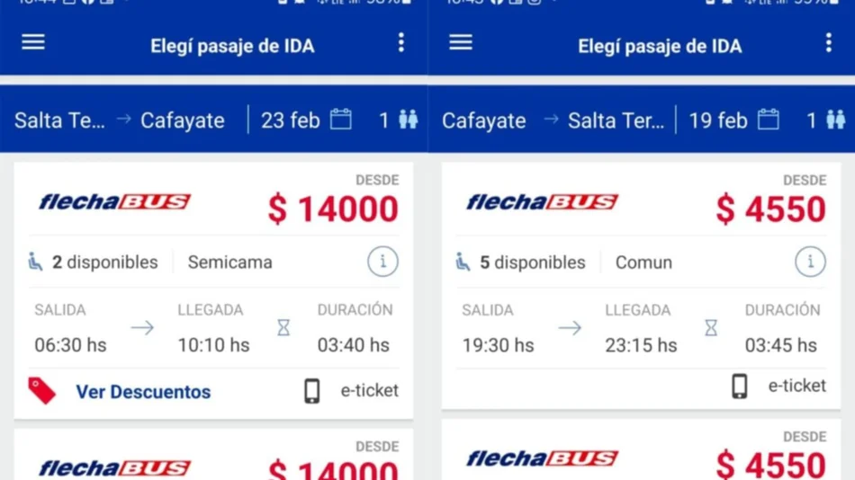 Por la Serenata el precio del boleto a Cafayate aumentó $9500 y hay malestar de los vecinos