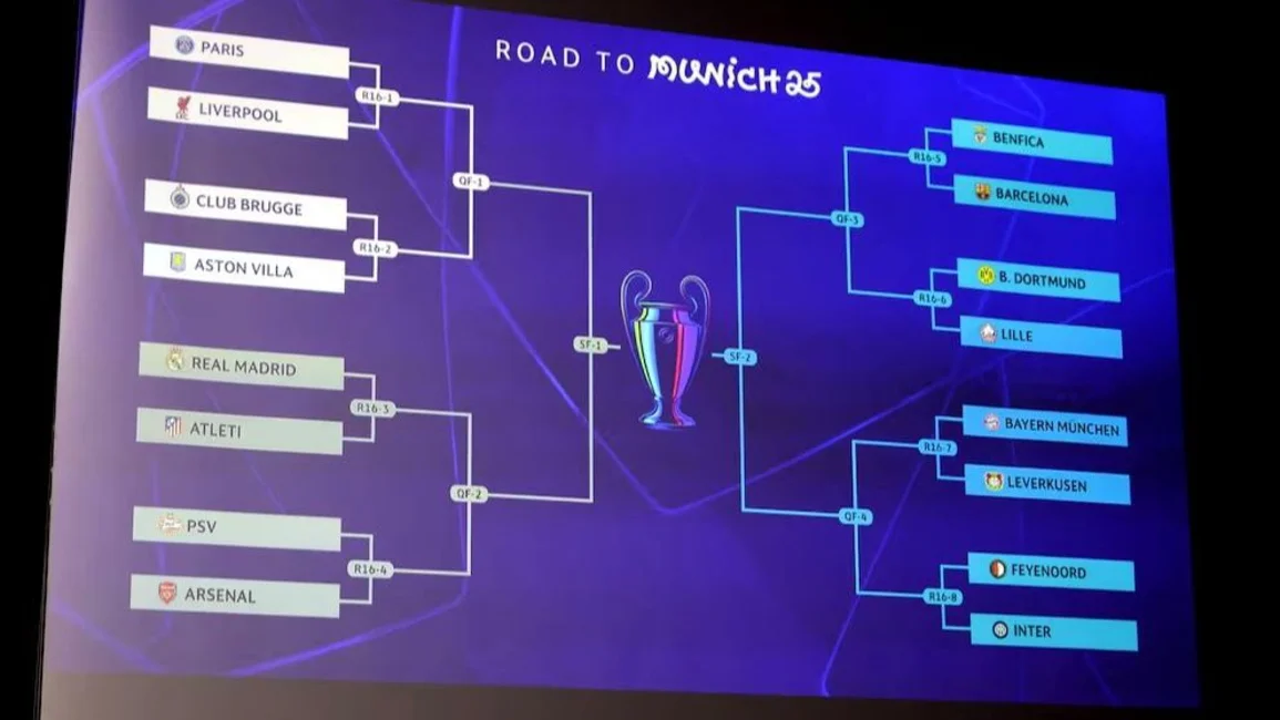Champions League: todos los cruces de octavos de final, con un partidazo entre Atlético de Madrid y el Real de Mbappé