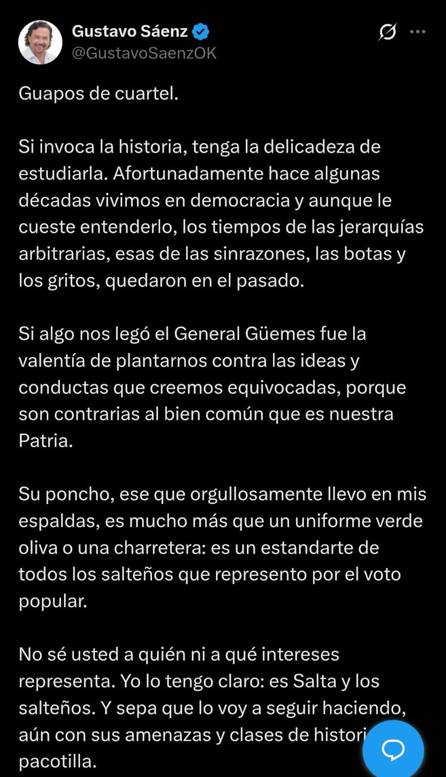 Crece la tensión entre Sáenz y Milani: nuevos posteos aún más picantes