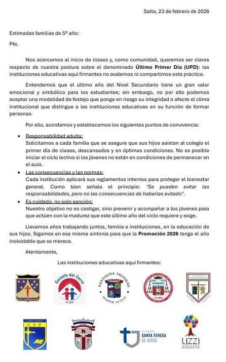 Ultimo primer día: nueve colegios de Salta fijaron postura y no lo avalan