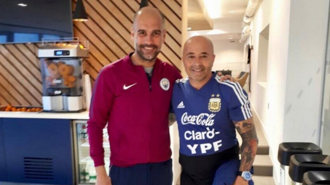 Sampaoli prepara los amistosos en el predio de Manchester City
