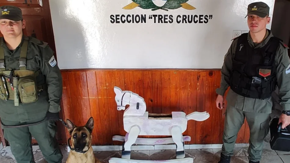  Descubrieron un caballito de madera cargado con cocaína