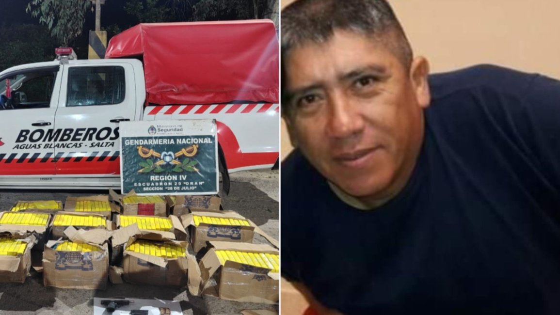 Aguas Blancas: detienen al jefe de bomberos voluntarios por los 300 kg de cocaína transportados en una camioneta del cuartel