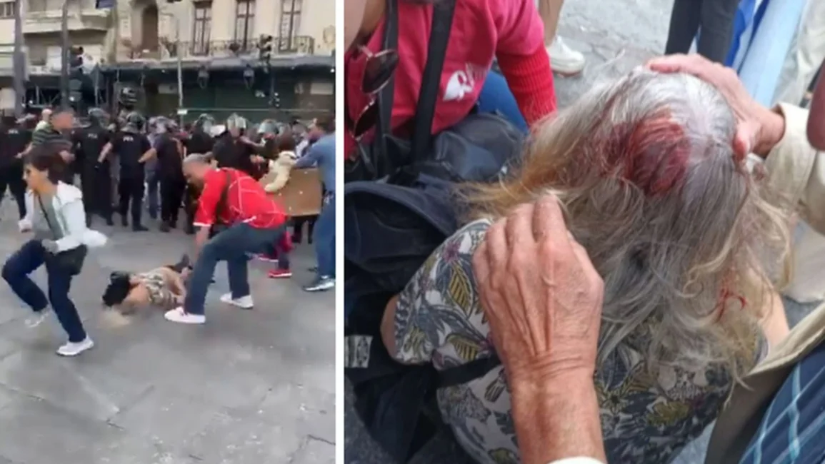 VIDEO. Represión en el Congreso: indignación por un policía que golpeó a una jubilada