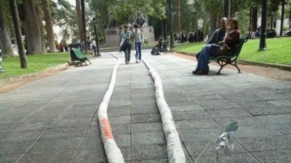 Arte efímero contra la violencia de género en la plaza 9 de Julio | BlaBlax