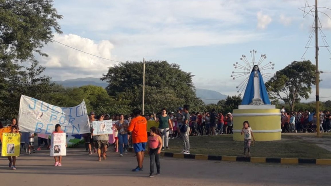 Masiva marcha en el pueblo donde nació Belén pidiendo justicia 