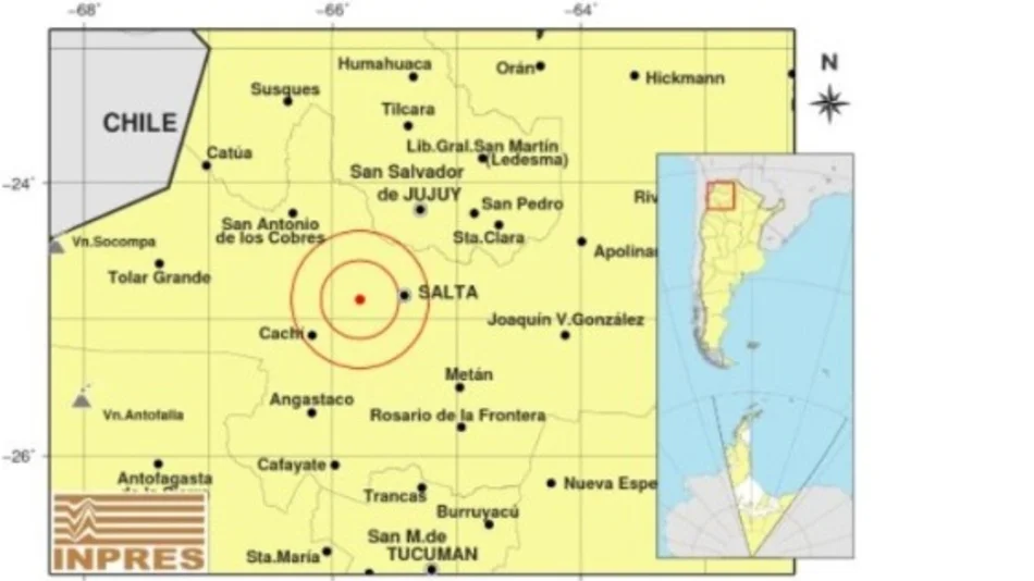 Susto nocturno en Salta por un sismo de magnitud 4.6