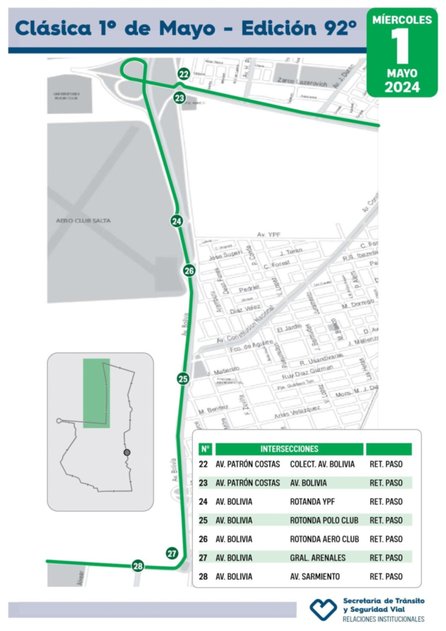 Todo listo para la Clásica 1 de Mayo: estas son las calles afectadas por la carrera y los cortes que habrá en la ciudad 
