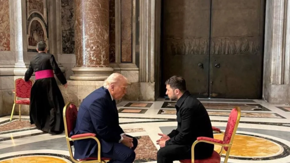 Antes de asistir al funeral del papa Francisco, Trump se reunió con Zelenski