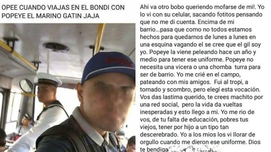 Se burló de un joven llamándolo “Popeye” y recibió una emotiva lección de moral 