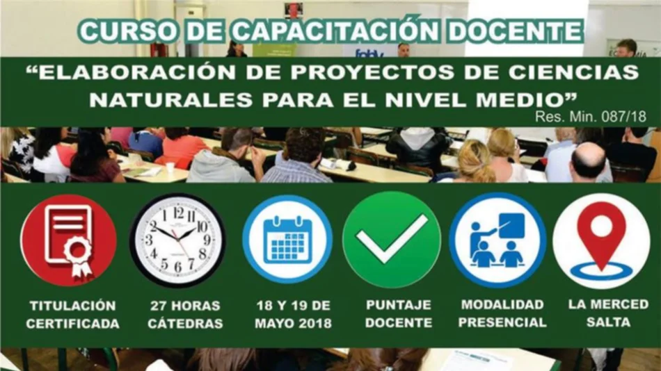 La Merced: invitan a una jornada de capacitación en Biología y Biotecnología 