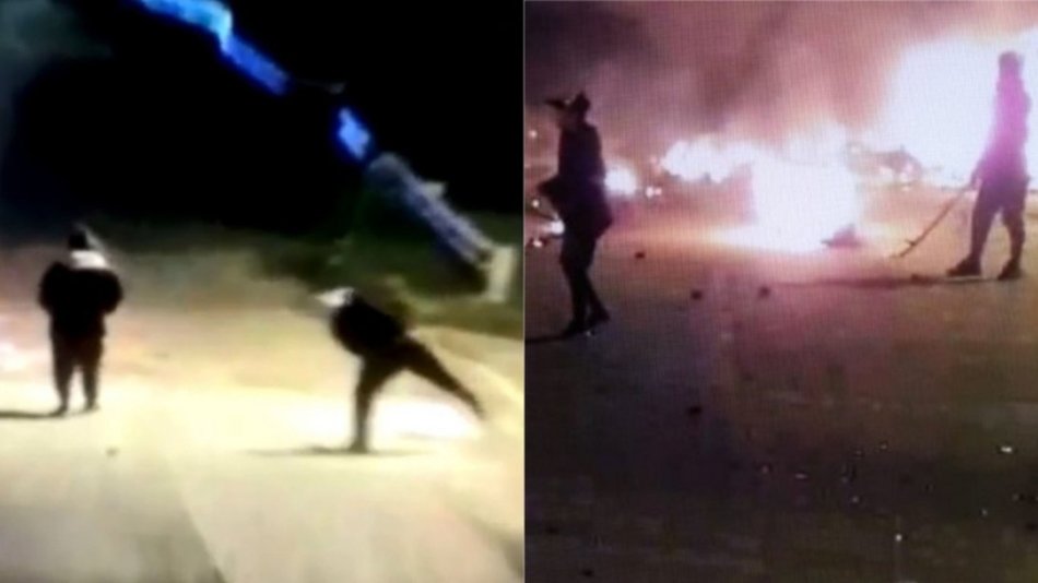 VIDEO: Con piedras, fuego y botellazos, jóvenes aterrorizaron a todo Bariloche