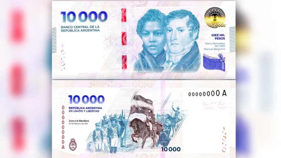 Hoy comenzó la distribución y ya están en circulación los nuevos billetes de $10.000 