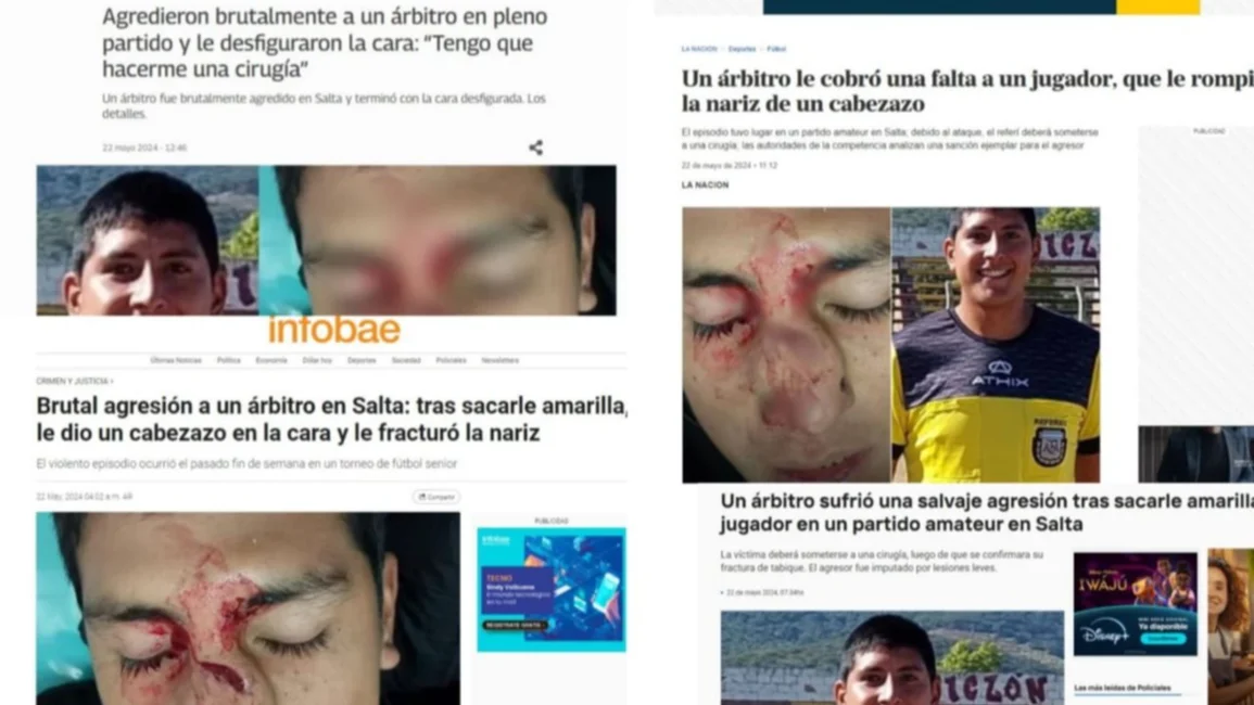 El caso del árbitro salteño agredido alcanzó repercusión a nivel nacional