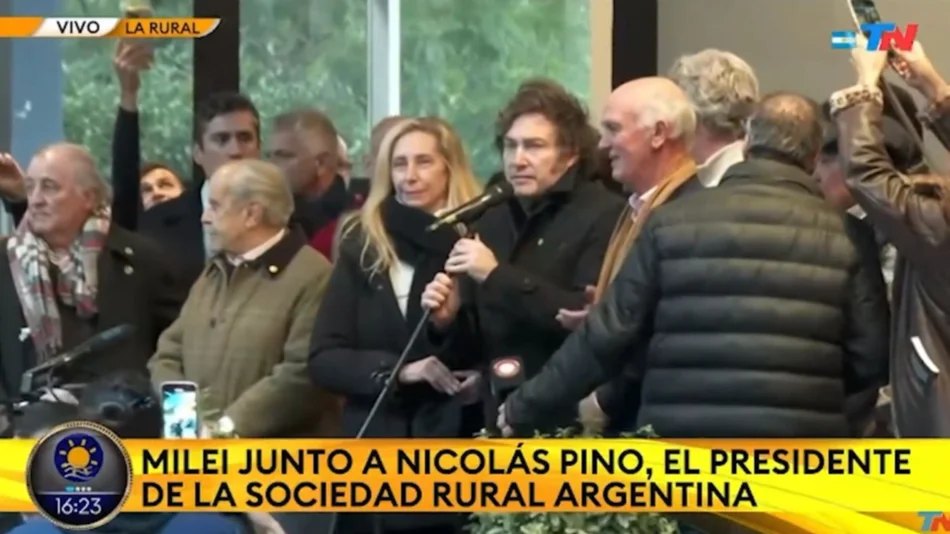 Javier Milei en La Rural: “Vamos a eliminar el Impuesto País y luego las retenciones para que el campo sea libre”