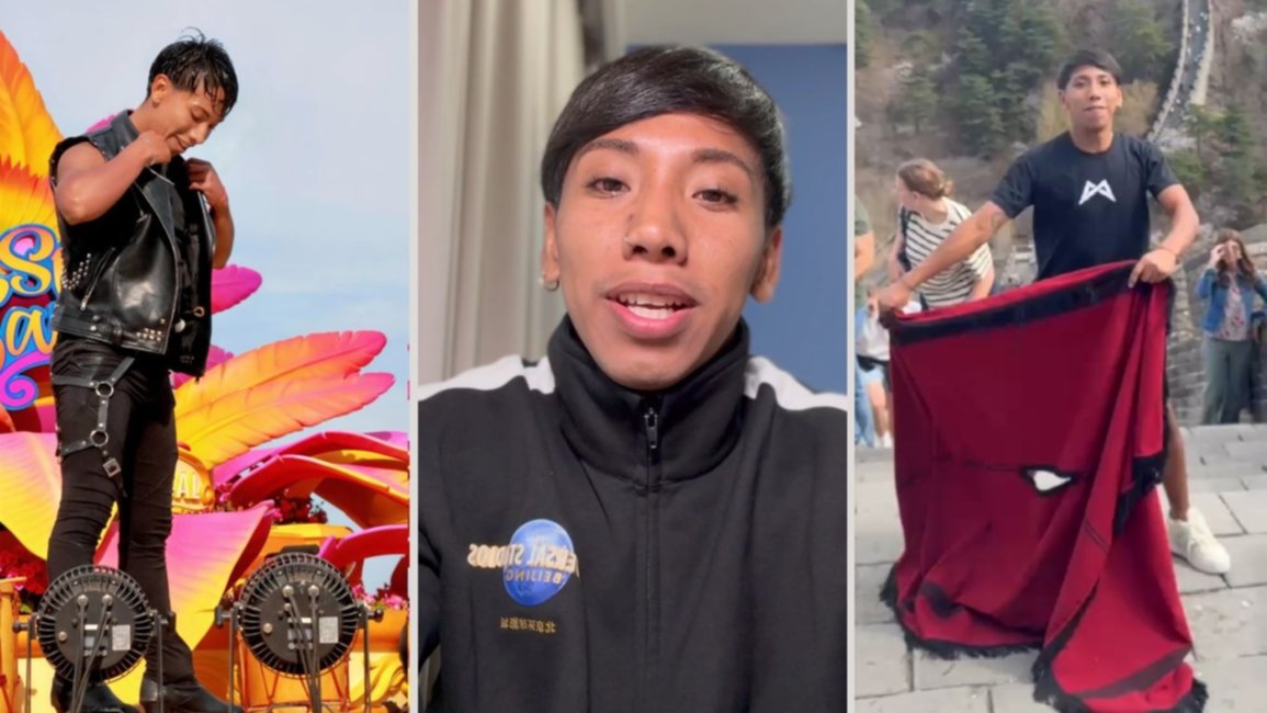 De Salta a China, la historia del salteño que la "rompe" en el escenario bailando malambo en Beijing