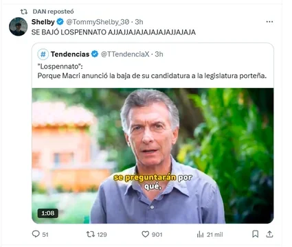 Fake News: cuentas libertarias reproducen un video falso de Macri a horas de la elección en CABA- Fake News: cuentas libertarias reproducen un video falso de Macri a horas de la elección en CABA