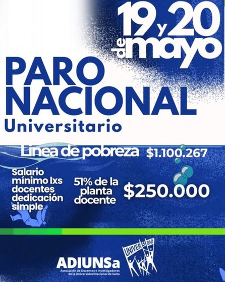 El paro nacional docente se siente en la UNSa: calculan un 70% de acatamiento