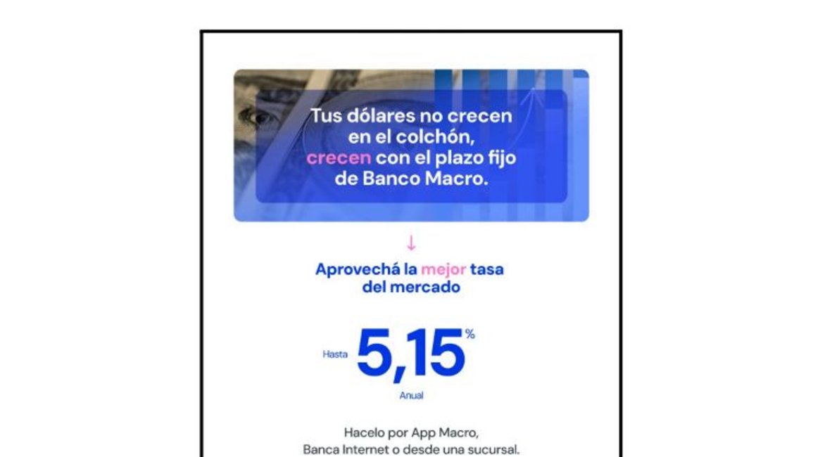 No duermas sobre tus dólares, hacelos crecer en Banco Macro