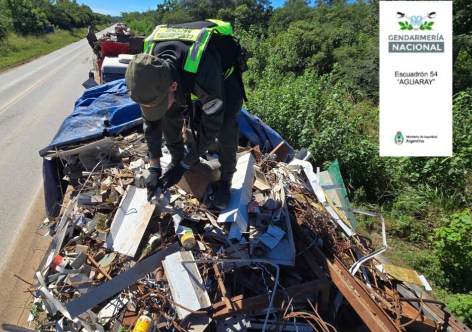 Interceptan un convoy de 15 camiones con chatarra ilegal en Aguaray: Incautación millonaria