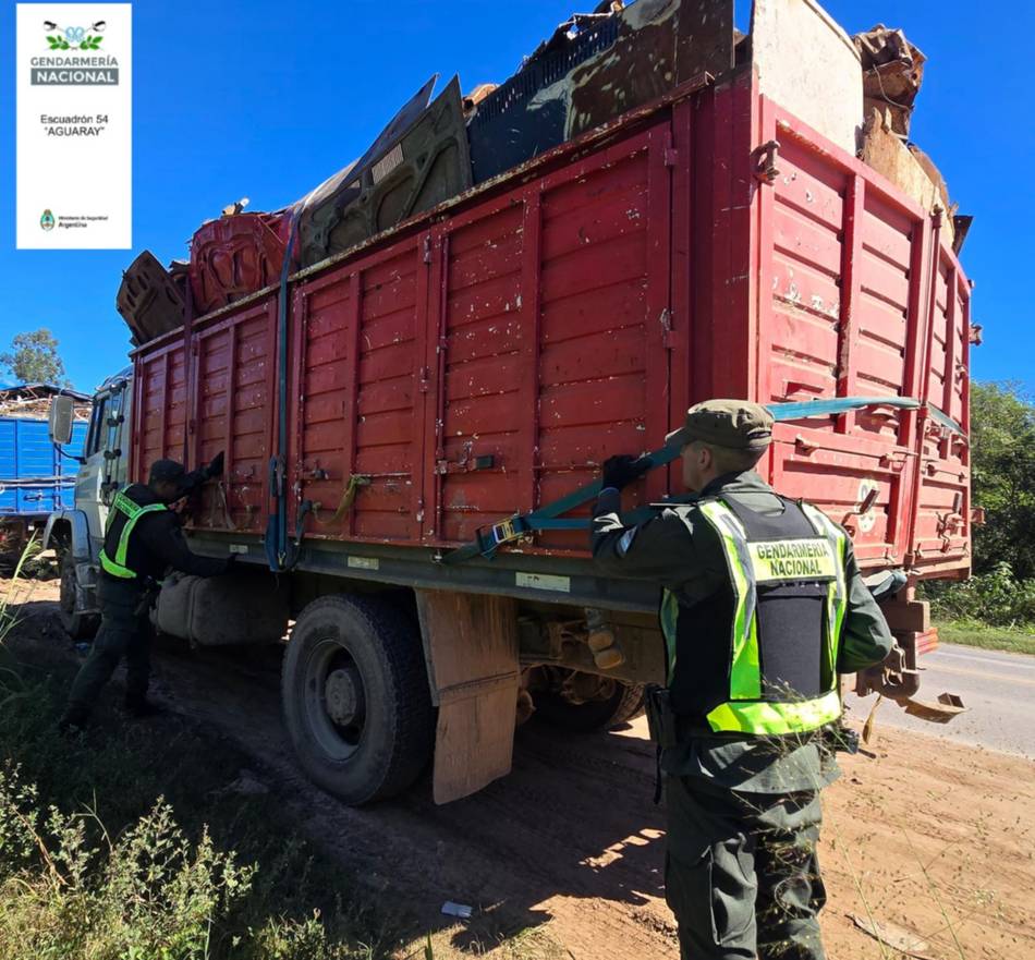 Interceptan un convoy de 15 camiones con chatarra ilegal en Aguaray: Incautación millonaria