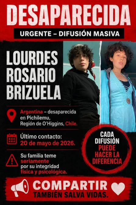 Buscan en Chile a una salteña desaparecida: Lourdes Rosario Brizuela, de 23 años 
