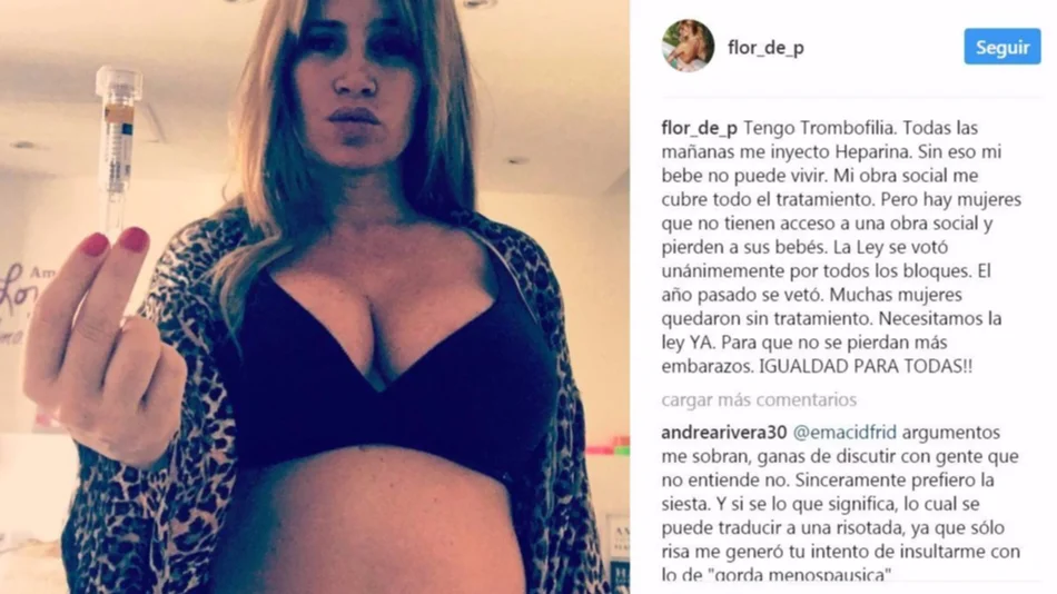 El fuerte pedido de Florencia Peña por una ley de trombofilia 