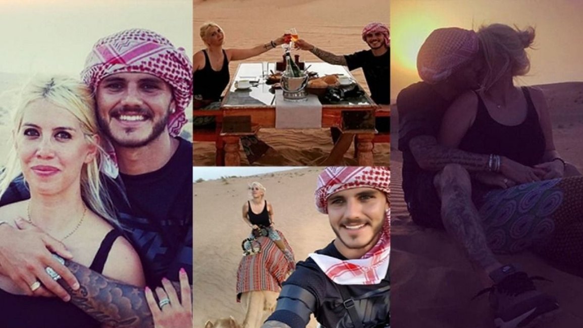 Wanda Nara y Mauro Icardi: amor en el desierto