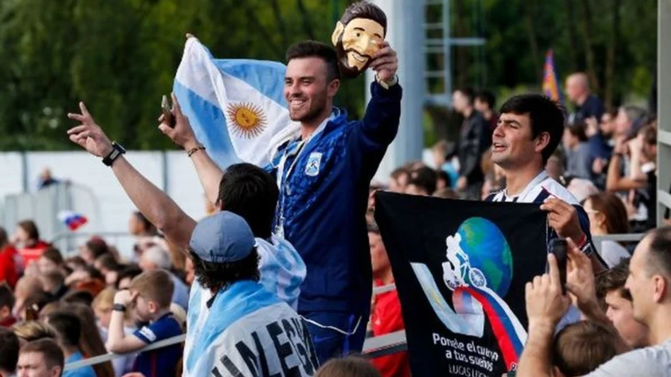 Los hinchas argentinos ya se hacen sentir en Moscú