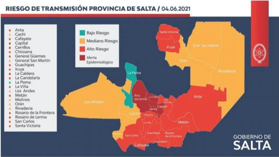 Son 4 los departamentos en alerta epidemiológica y 12 con alto riesgo sanitario