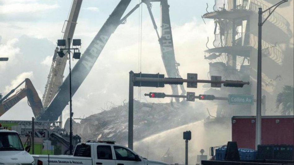 Derrumbe en Miami: un incendio dificulta labores de rescate de sobrevivientes