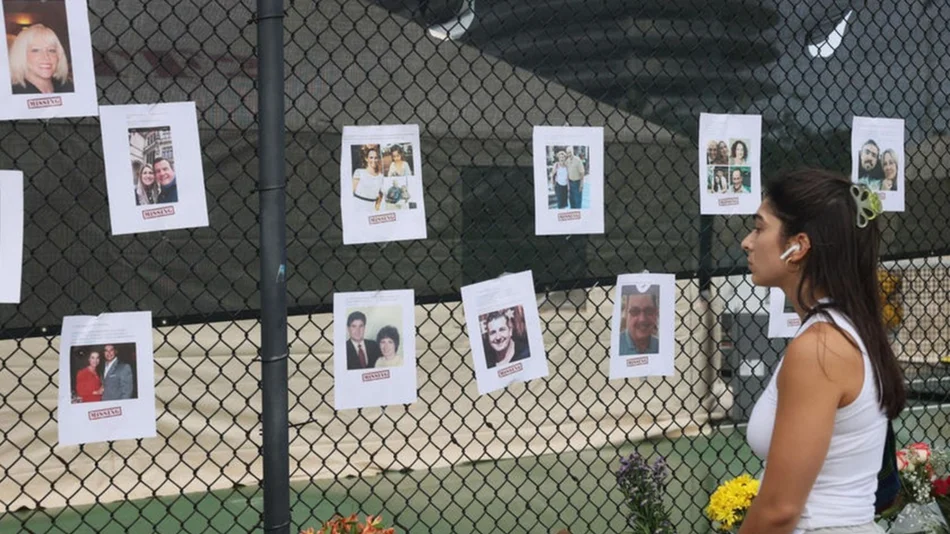 Hicieron un altar con las fotos de los fallecidos y desaparecidos del Champlain Towers