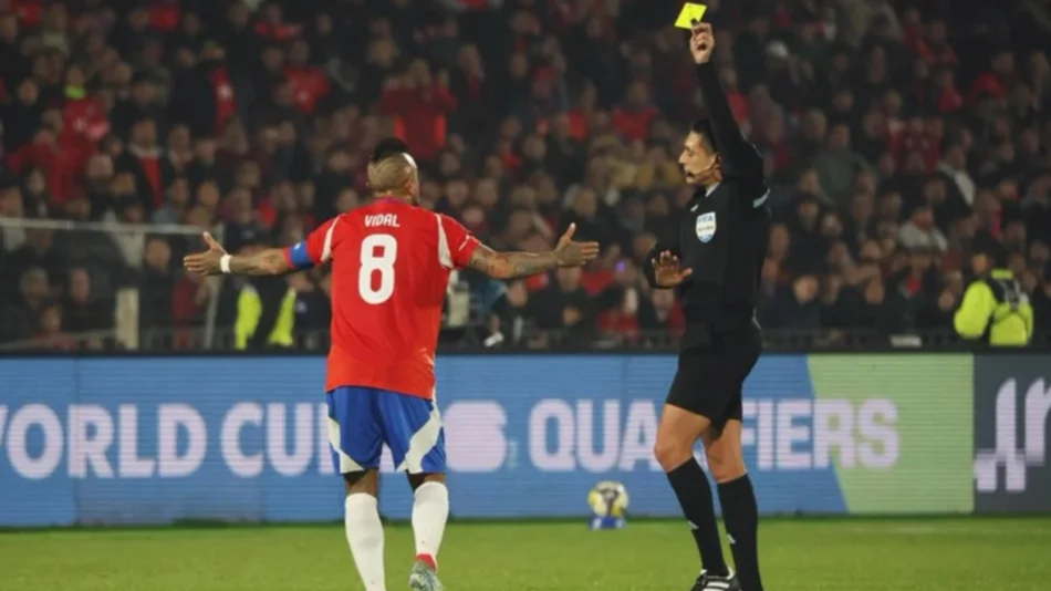 El fuerte cruce entre Rodrigo De Paul y Arturo Vidal en el duelo Argentina vs. Chile.