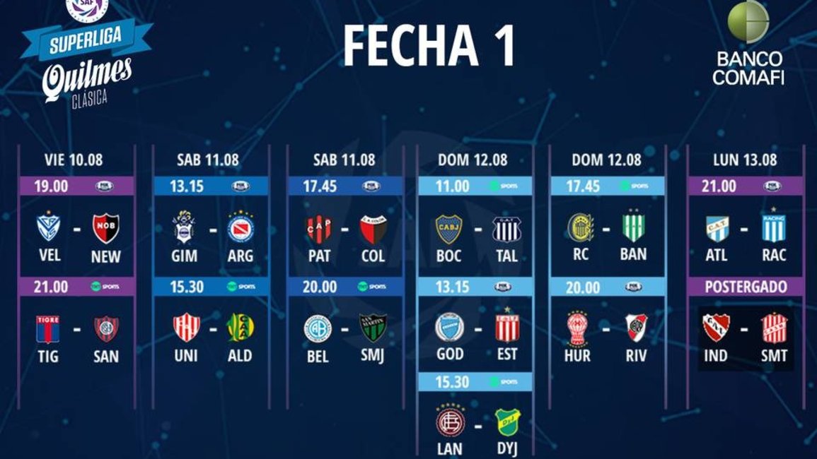 Boca debutará con Talleres a las 11 de la mañana y River con Huracán, a las 20