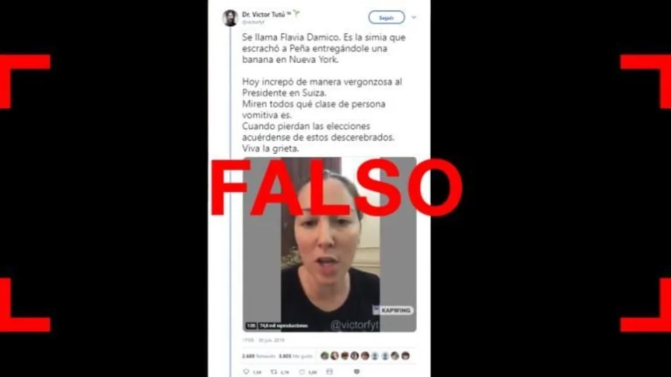 No, esta mujer no es la que increpó a Macri en Suiza