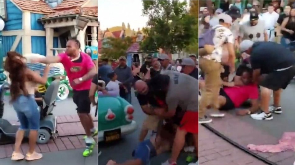 VIDEO Brutal e impresionante batalla campal de una familia en pleno Disneyland