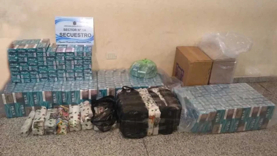 Durante un operativo la Policía incautó cigarrillos, hojas de coca y ropa ilegal